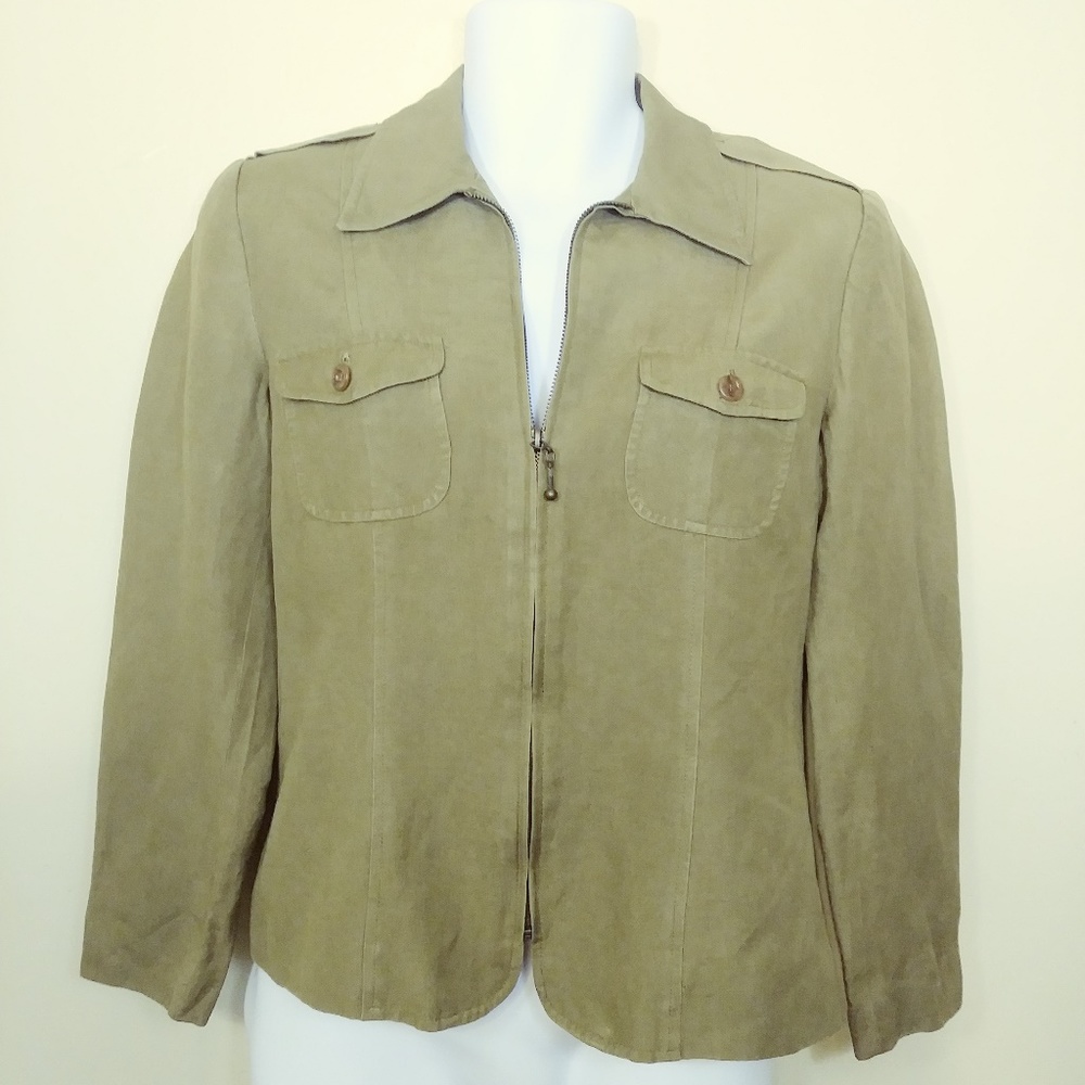 Womens Rafaella Sz 6 Blazer Coat Jacket, Military